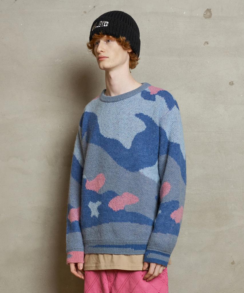 UNALLOYED Brushed Camo Knit / Blue