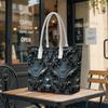 Gothic Dark Skull Pattern Tote Bag Fashion Daily Use Shoulder Bag for Women Trendy Portable Commute Handbag