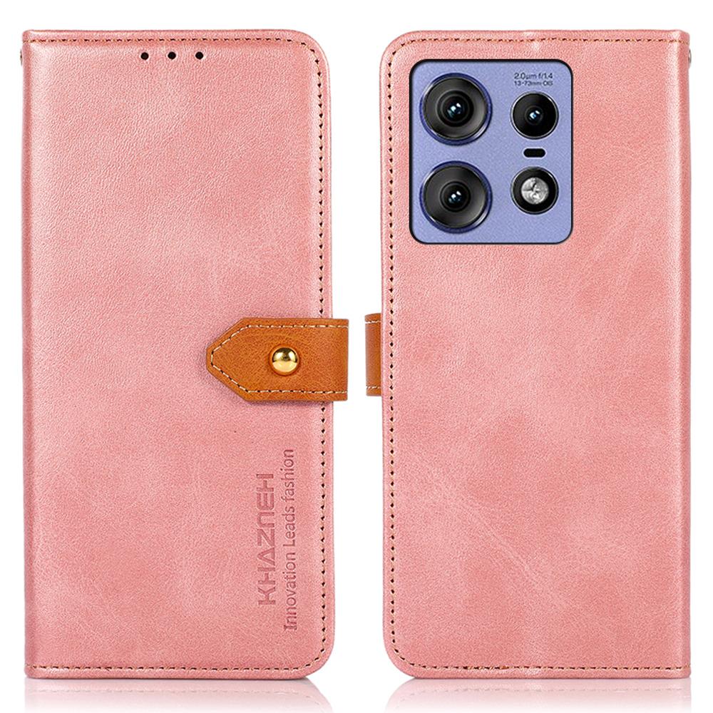 KHAZNEH For Motorola Edge 50 Pro 5G Magnetic Phone Case PU Leather Card Holder Stand Cover