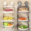Punch-Free 3 Layers Foldable Storage Tray Suction Cup Food Sorting Tray  Side Dish