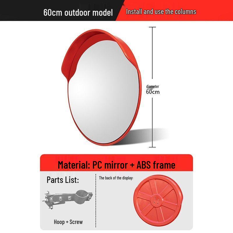 Wide-Angle Outdoor/Indoor Traffic Convex Mirror for Safety and Anti-Theft