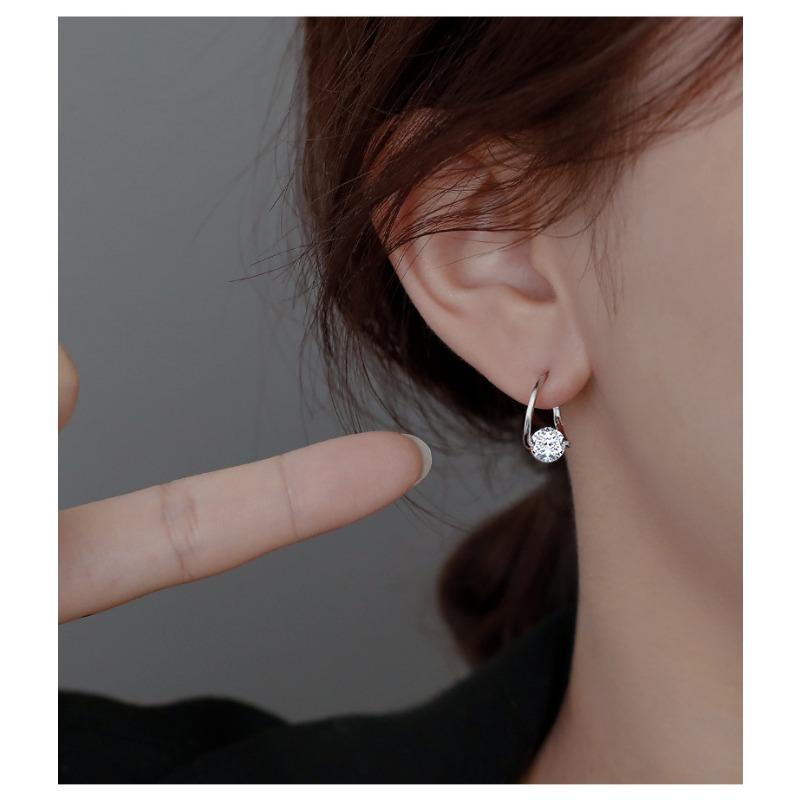 925 Sterling Silver Zircon Earrings for Women, Fashionable and Exquisite Trendy Earrings, Earrings, Light Luxury Korean Style Earrings