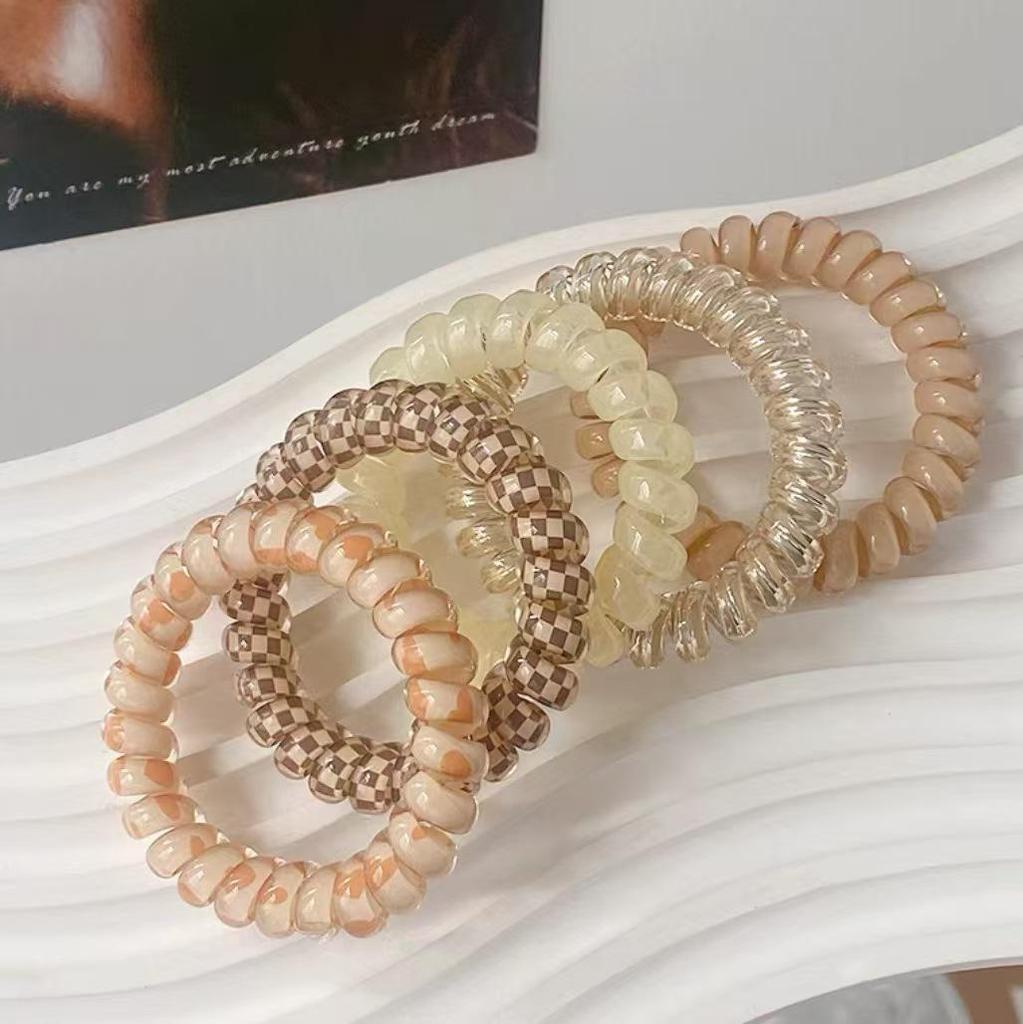 Gradient Elastic Hair Tie – High-Quality Telephone Cord Hair Accessory
