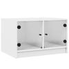 VidaXL Table basse avec portes en verre blanc 68x50x42 cm 836364