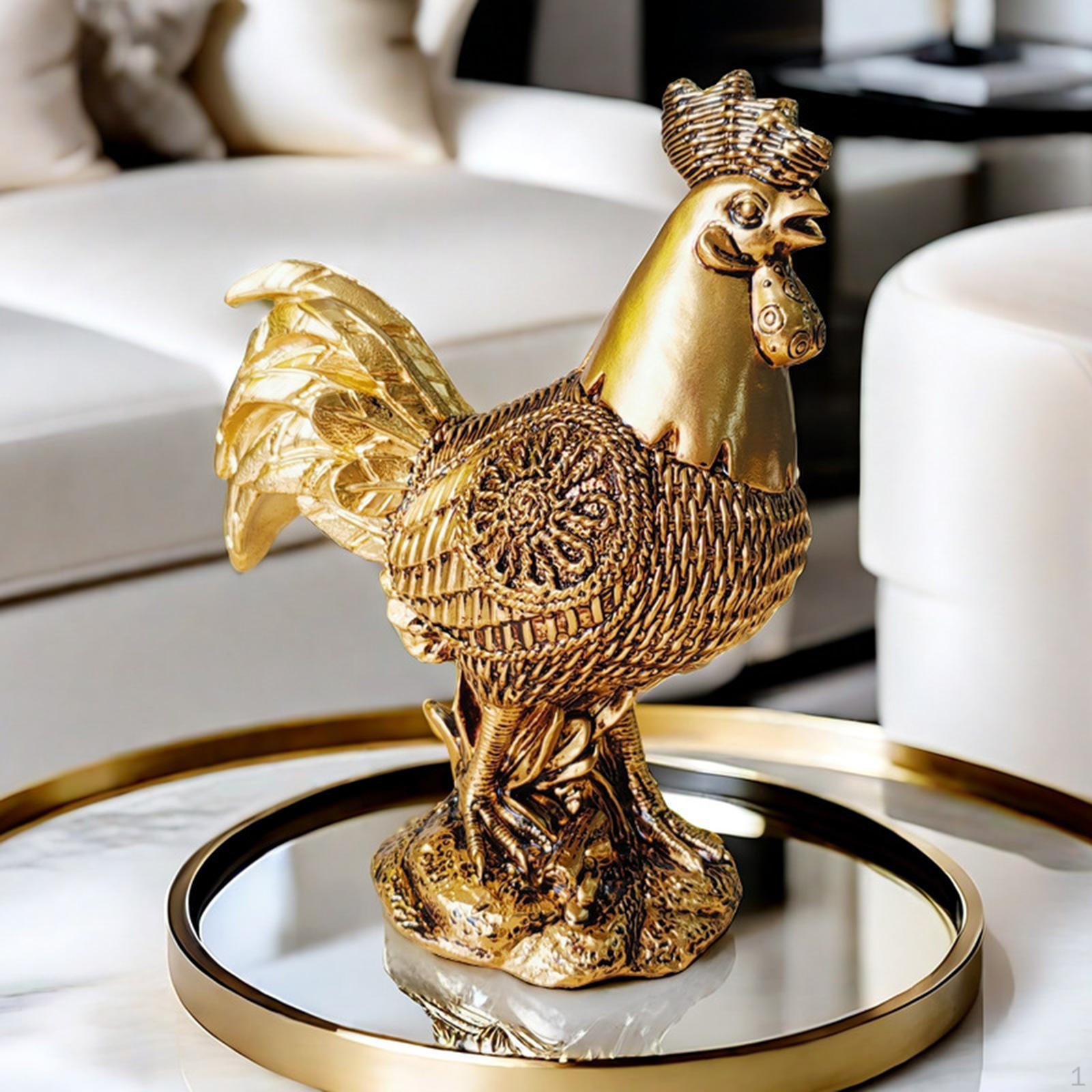 

Фигурка цыпленка, коллекционная статуэтка животного, удача, поделки, скульптура для золотой
