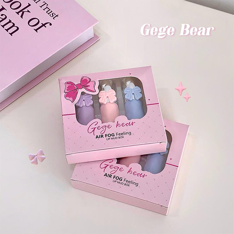 3Pcs/Pack Gege Bear AIR FOG Feeling LIP MUD BOX