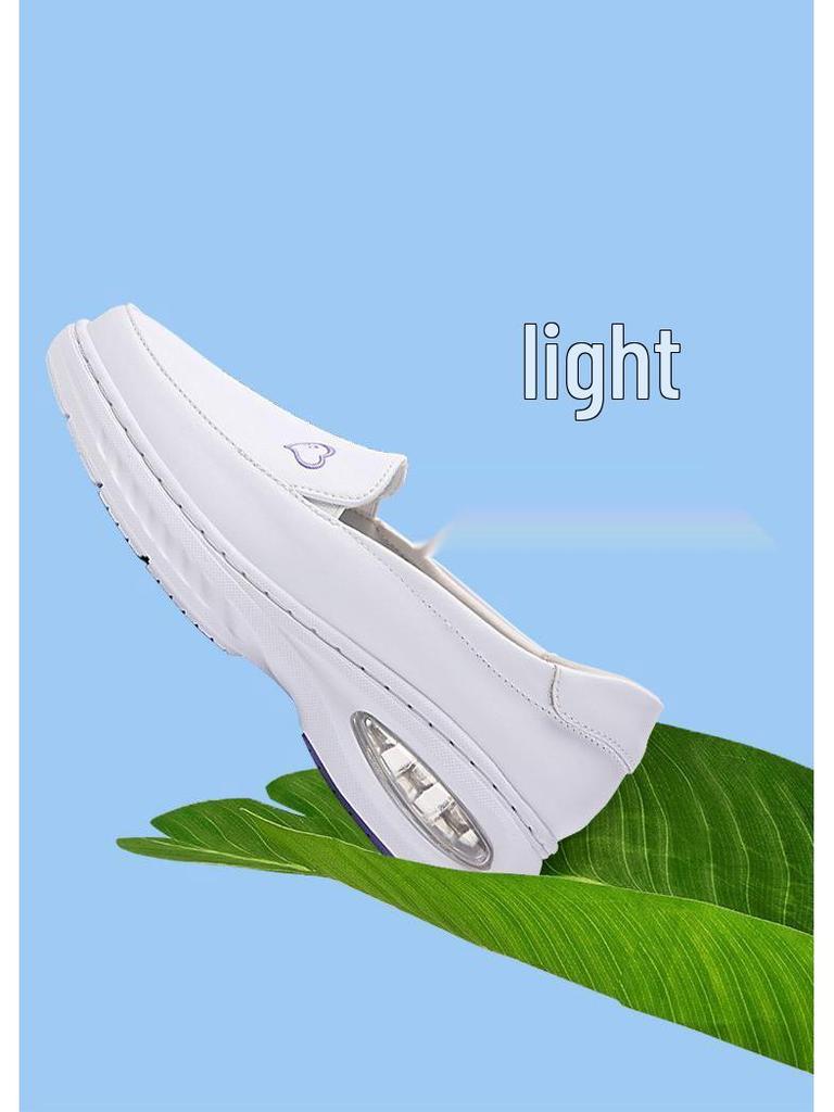 Damen Schwesternschuhe - Weich, Atmungsaktiv, Rutschfest, Bequem, Flacher Absatz, Luftpolster, Höhenerhöhend, Echtes Rindsleder für Medizinische Arbeit