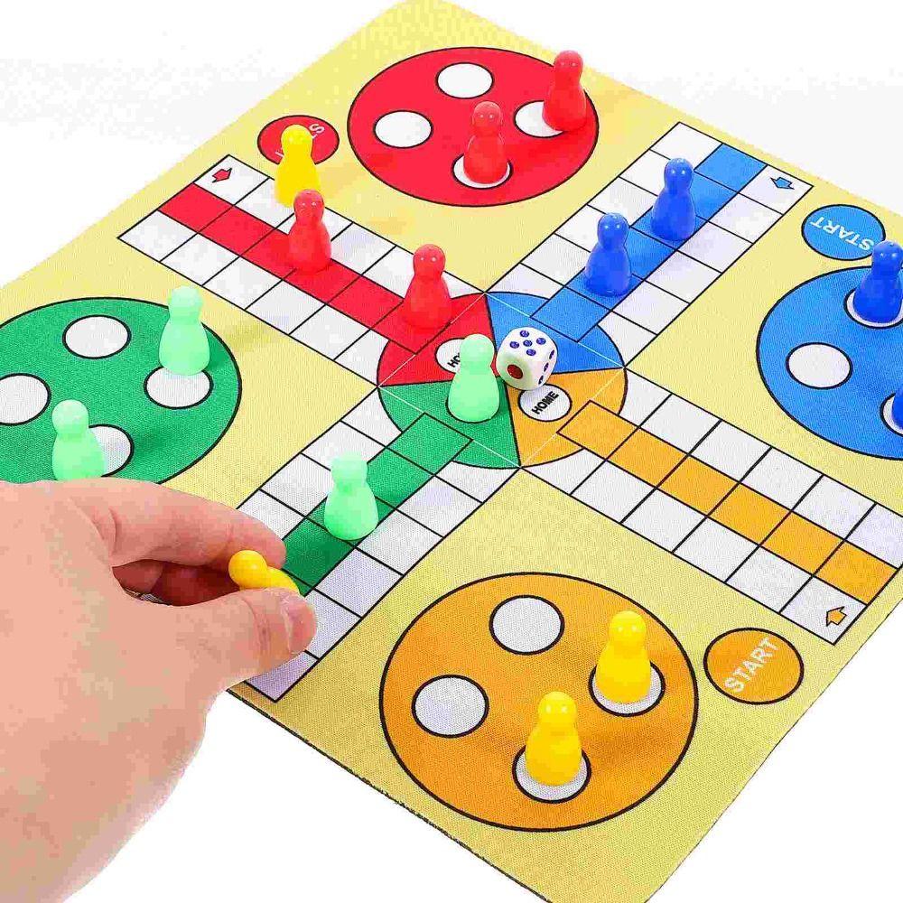 Folding Roll Up Ludo Chess Set Interactive Toy Chessboard Toy Family Toy Flying Chess  Board Game