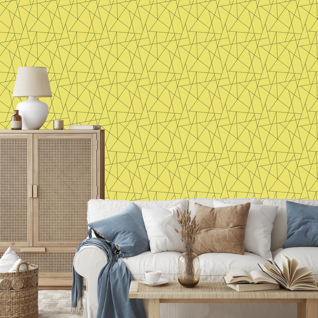 Wallpaper Geometric pattern yellow, clear detail 50x1000