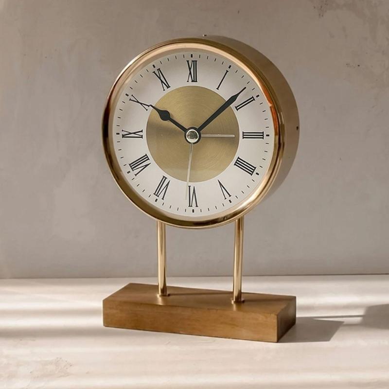 Elegant 3.5Inch Quartzs Alarm Clock Face Insert with Roman Numerals Clock Head Round Watch Insert for Craft Projects