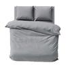 Satin Bedding Set 160x200 Smooth with Premium Stripes Gray