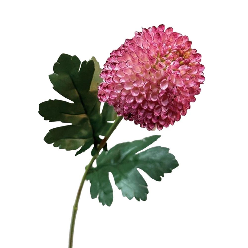 Silk Cloth Simulation Chrysanthemum Green Flower Onion Ball Branch Fake Flower Ball DIY Floral Materials Realistic фиолетовый