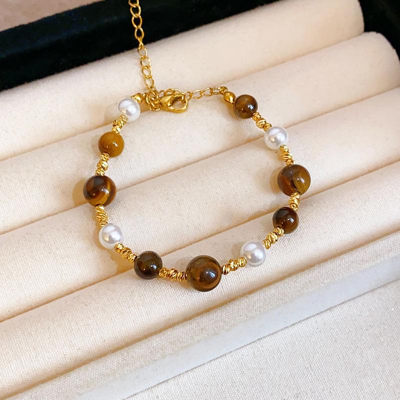 Brățară cu șnur cu perle și zirconiu roz cu strat dublu – Bijuterii de modă elegante și versatile