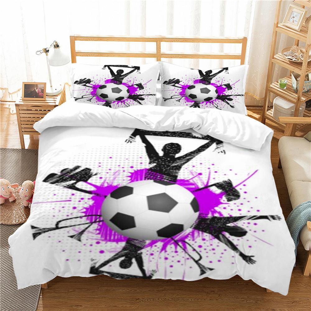 Piłka nożna zestaw poszewek na pościel sportowa poszewka na pościel królowa duży rozmiar pościel z mikrofibry nastolatka dzieci dorosły miękki zestaw łóżek
