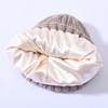 Versatile series big children's rabbit down knitted hat solid color lined outdoor satin lining wool hat warm ear protection