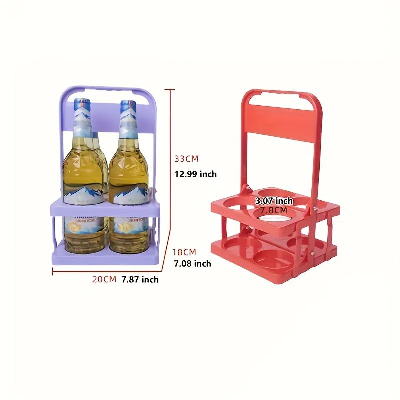 1 Stück 4-Schlitz Tragbarer Faltbarer Bierkorb - Langlebiger Kunststoff-Getränkeflaschenhalter für Zuhause Outdoor Camping Picknick