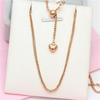Rose Gold Peach Heart Women's Clavicle Necklace - Simple, Fashionable Chopin Chain Style