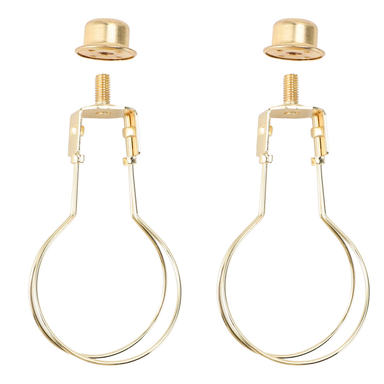 

Адаптер-клипса для лампы Металлическая проволока Клипса с защитой от ржавчины Накладной держатель абажура для лампы с навершием для настольной лампы, торшера 2 шт золотой