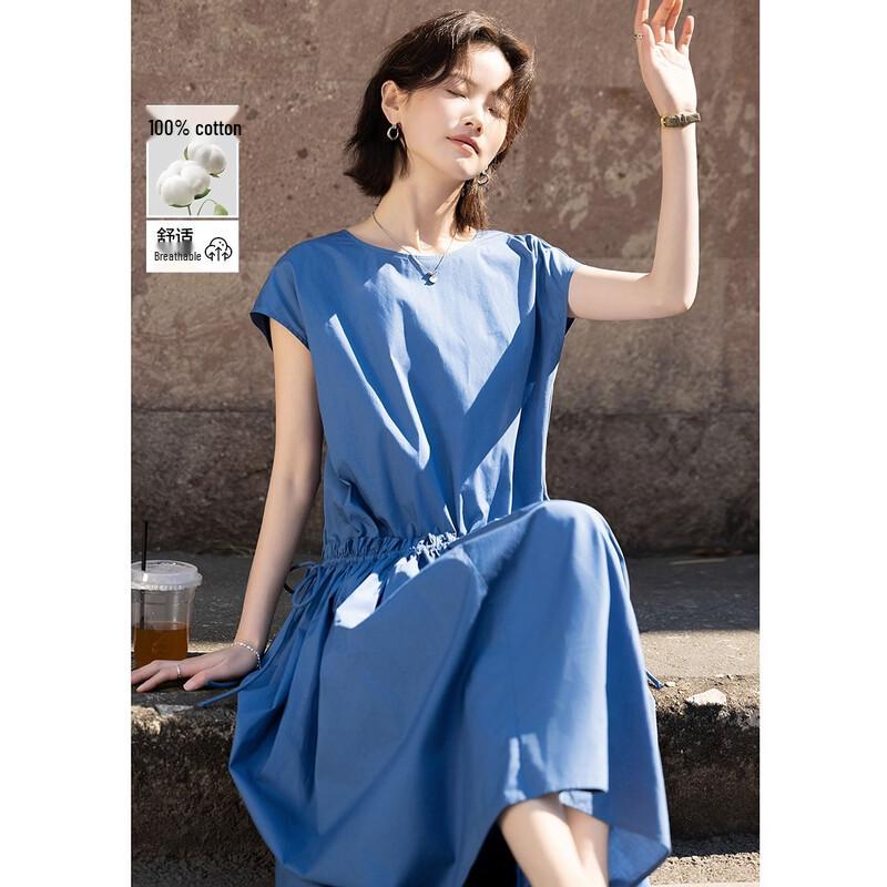 Women s Pure Cotton A-line Sleeveless Dress L