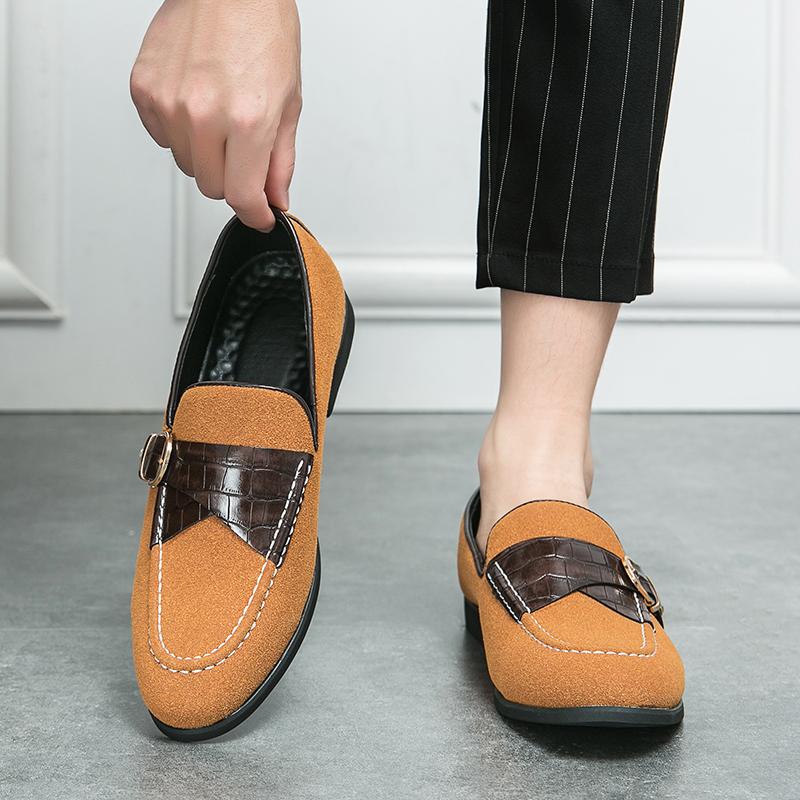 Men Street Style Monks Loafers Shoes Wedding Party Shoes Casual Formal Business Suede Dress Prom Shoes Large Size