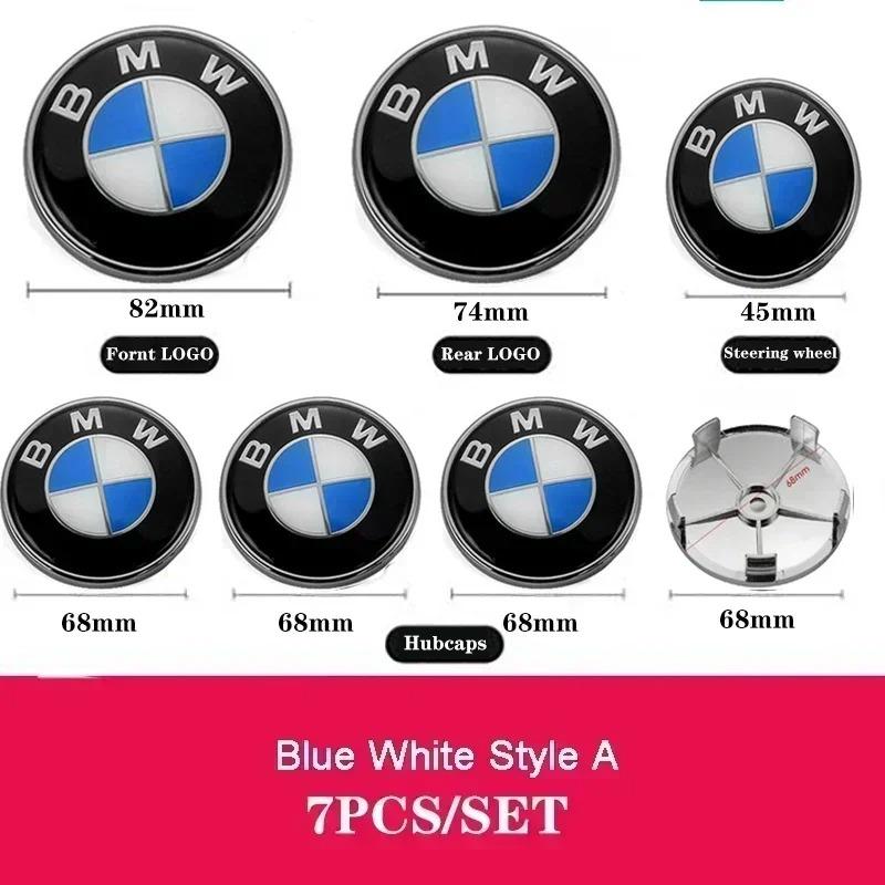 For BMW X1 X3 X5 G01 G20 G21 G30 F10 F11 F20 F01 F30 sticker 7Pcs Car Front Badge Rear Sticker Center Caps Steering Wheel Emblem