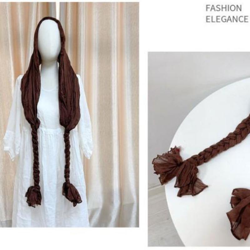 Silk Scarf Women'S Mulberry Silk Solid Color Versatile Summer Scarf Thin Sunscreen Outer Shawl Yarn Brown