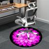 1pc Flower Bloom Office Round Rug, Carpet for Office, Gaming, Lightweight Round Floor Mat yy260205030