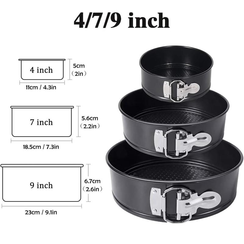 4/7/9Inch Carbon Steel Cake Mold with Latch Nonstick Cake Tin with Removable Bottom Cake Pan Brownies Cheesecake Baking Mould