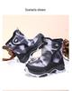 Children's Waterproof Snow Boots with Ice Cleats - Warm, Non-slip, Velvet-lined Winter Boots for Medium To Large Kids, Blue.