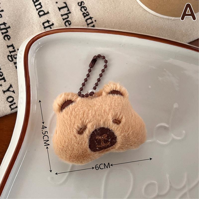 Capybara Plush Doll Cartoon Keychain Bag Pendant Soft Stuffed Doll Backpack Car Bag Key Ring Decor Kid Gift