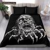 Skull Chevalier Duvet Cover Set King Size Horror Skeleton Bedding Set Day Of The Death Comforter Cover 2/3pcs For Boys Men Gifts