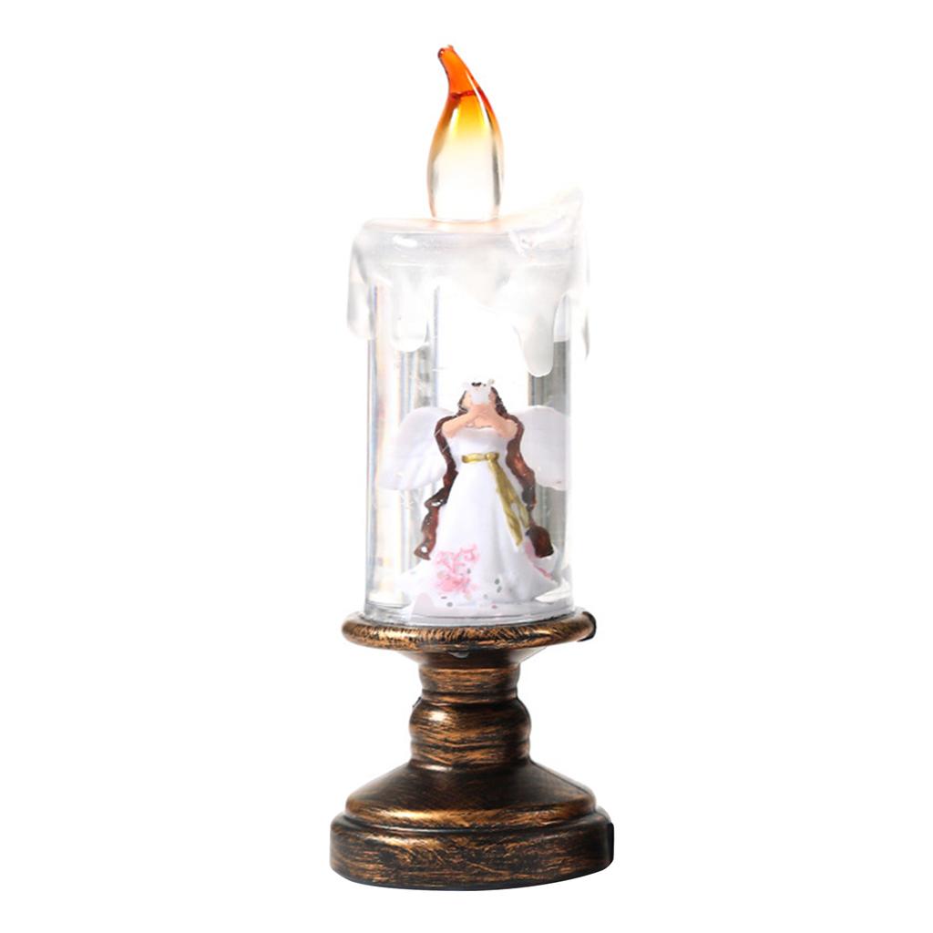 LED Flameless Candle Glitter Lamp Battery Operated Lighted Flameless Candle Candle Shaped Snow Lantern Xmas Decorations