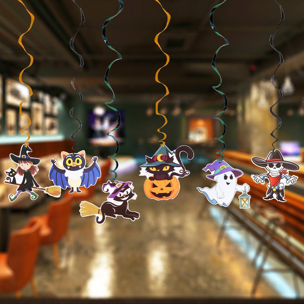 Vibrant Cartoon Halloween Skeleton Spiral Decor Set For Halloween Party Decorations