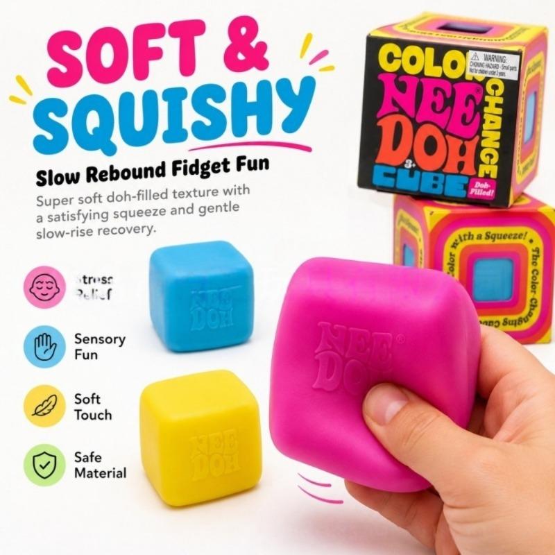 Soda Color Cube Soft Squeeze Toys Slow Stretch Decompression Sensory Toys Focus On Relieving Anxiety Gift With Color Box.
