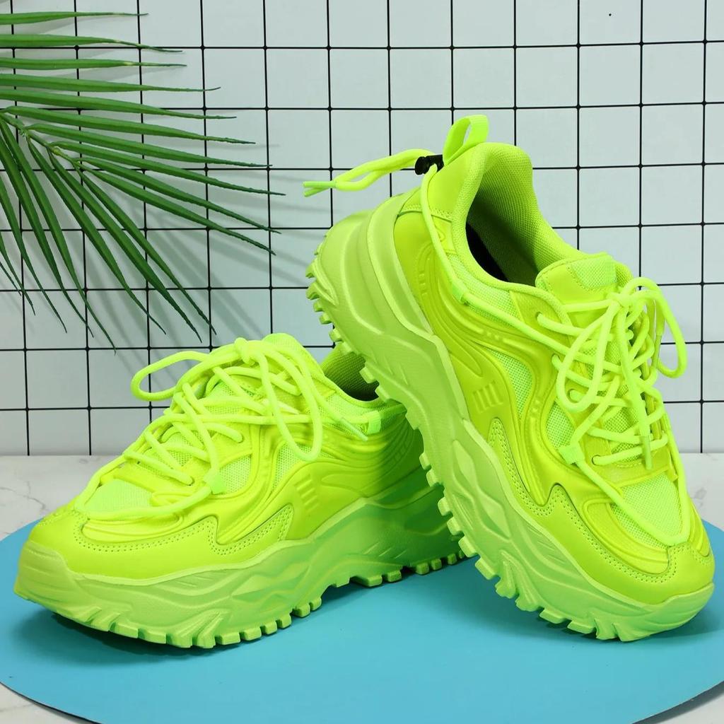 Chunky Sneakers Fashion Running Sports Shoes Women Platform Shoes Men Breathable Casual Sneakers Thick Sole Outdoor Footwear