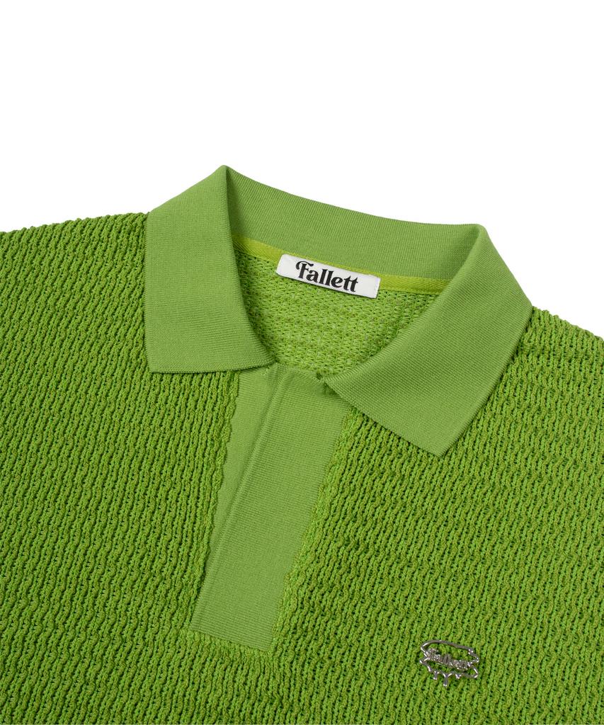 Palet Collared Knit Short Sleeve Tee Green