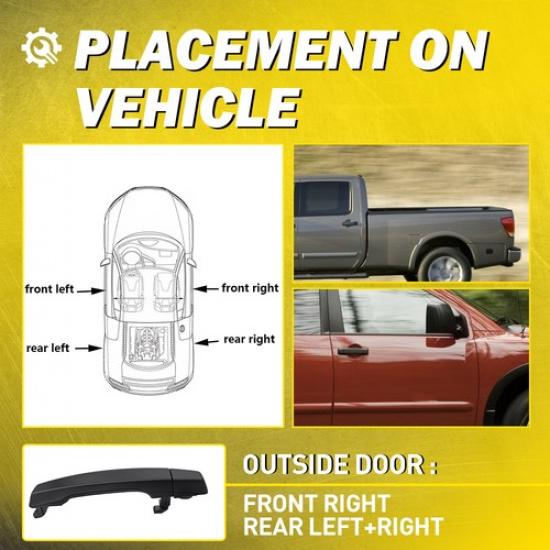 2Pcs Car Exterior Parts Front Door Handle LH+RH for 2011-2015 Nissan Armada EAW
