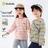 100% Cotton Dudu Family Kids' Striped Long Sleeve T-Shirt - Boys' Trendy Spring Style