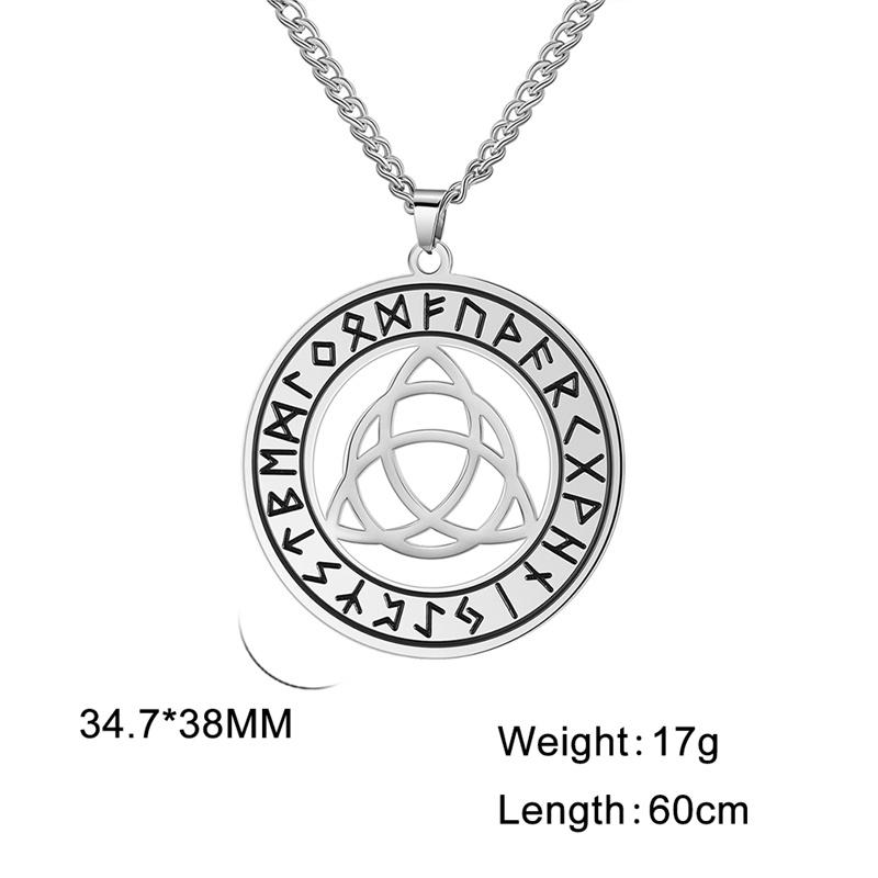 Vintage Viking Rune Compass Pendant Necklace for Men Stainless Steel Jewelry Gifts Collar Hombre Amulet Accessories