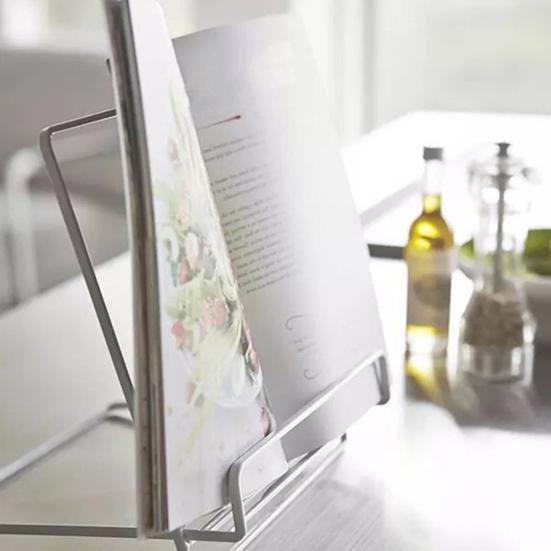 Faltbarer Desktop-Buchständer Kohlenstoffstahlhalter für Buch Tablets Rezepte Kunstwerke Platzsparende Aufbewahrung Ausstellungsständer für Schreibtisch Nachttisch Büro Zuhause