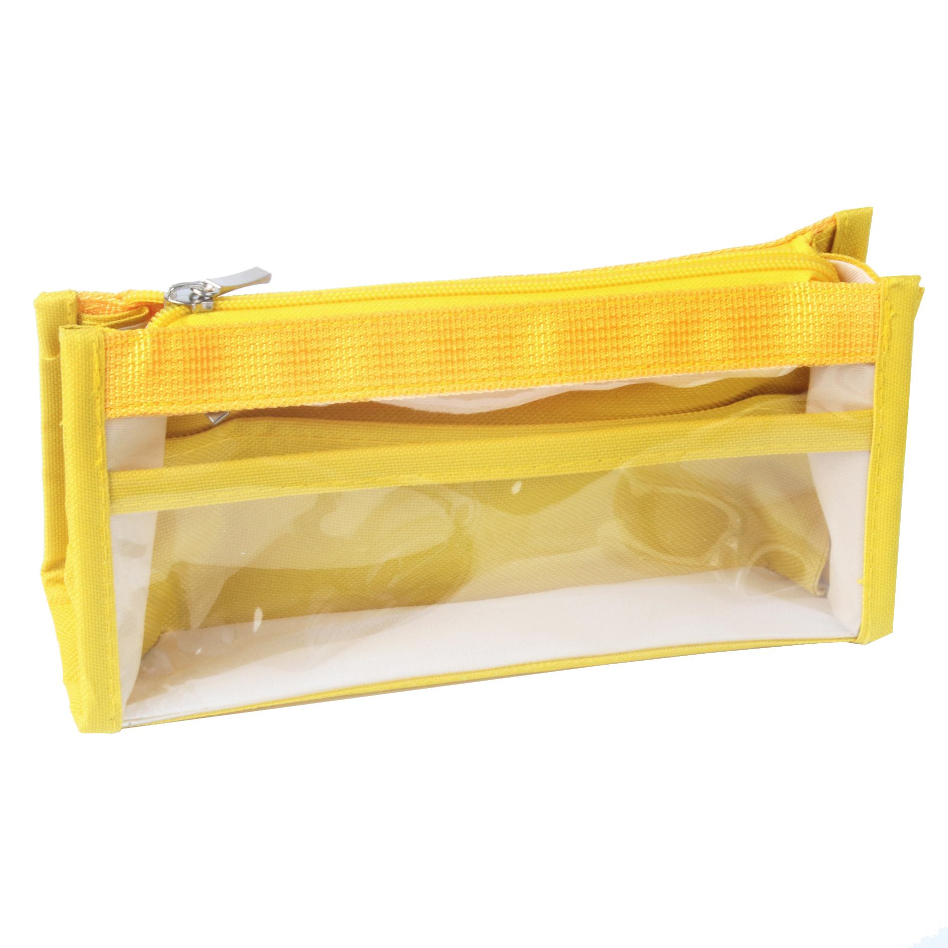 

Прозрачный пенал большой вместимости для студентов - Стильный пенал для девочек жёлтый