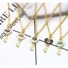 Women Heart Key Shape Hollow Cute Alloy Pendant Necklace with Chain Christmas Gift