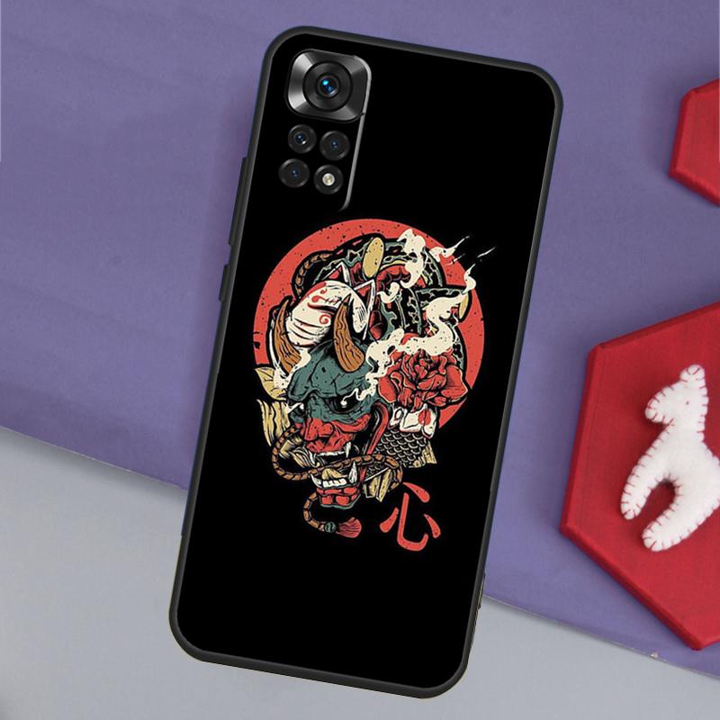 

Samurai Oni Mask Funda For Xiaomi Redmi Note 13 14 Pro 12 11 9 10 9S 10S 11S 12S Redmi 14C 10C 12C 13C Case Redmi 12 4G