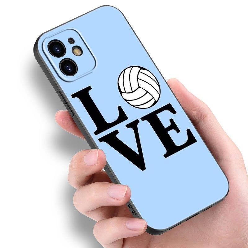 

Чехол для телефона с волейбольным спортом для Apple iPhone 14 13 12 Mini 11 Pro Max 7 8 XR X XS 7 8 Plus SE 2020 2022, черный мягкий чехол iPhone 13