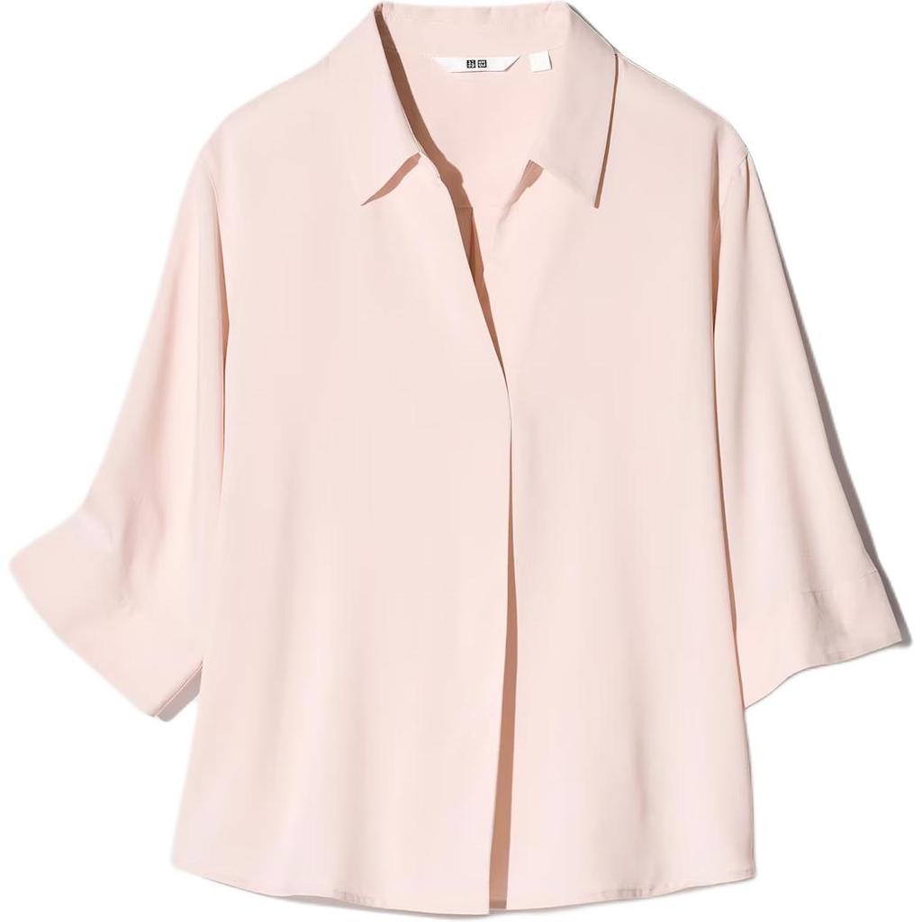 UNIQLO Solid Color Loose Three-Quarter Sleeve Shirt Women shirts 479073-10