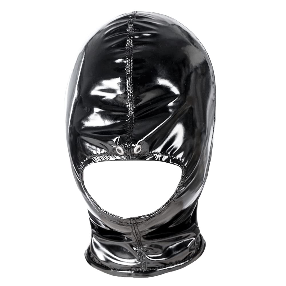 SXOVO Full Head Mask Cosplay Accessories Costume Blindfold Open Mouth Face Mask Men Women Unisex Open Mouth Blindfold Breathable Elastic SM Restraint