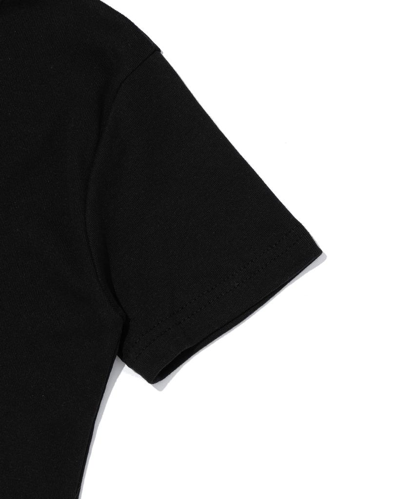 SEOUL APPAREL Lettering Logo Crop Short Sleeve T-Shirt (Black)