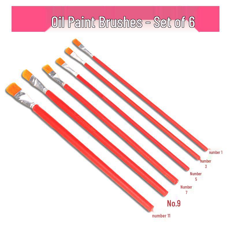 Small Flat Head Nylon Hair Paintbrush for Touch-Ups: Industrial & Art Use.