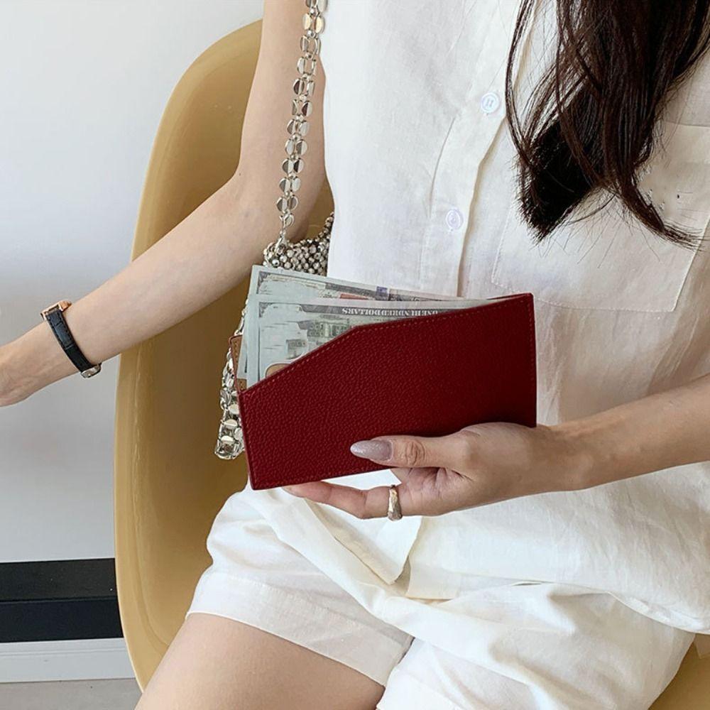 Lightweight Ultrathin Long Wallet PU Women Wallet Anti-splash Water Small Card Holder Lady