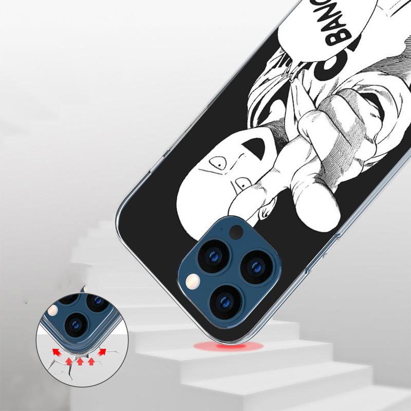 Anime One-Punch Man Phone Case For iPhone 17 Air 16 Pro Max 16E 15 + 14 Plus 11 12 13 Mini 7 8 SE Gift Print Cover Fundas 17 Air